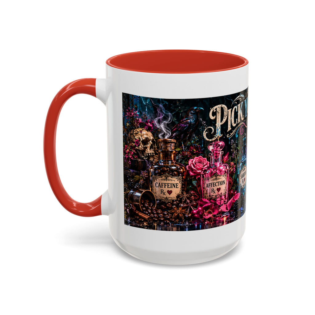 Pick Your Poison Coffee Mug | Gothic Apothecary & Psychedelic Mushroom Art | 11oz & 15oz
