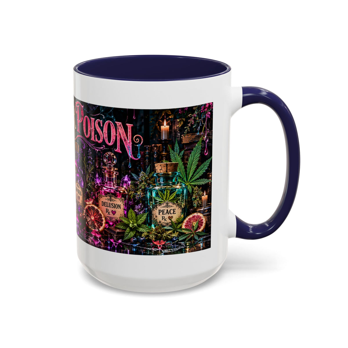 Pick Your Poison Coffee Mug | Gothic Apothecary & Psychedelic Mushroom Art | 11oz & 15oz