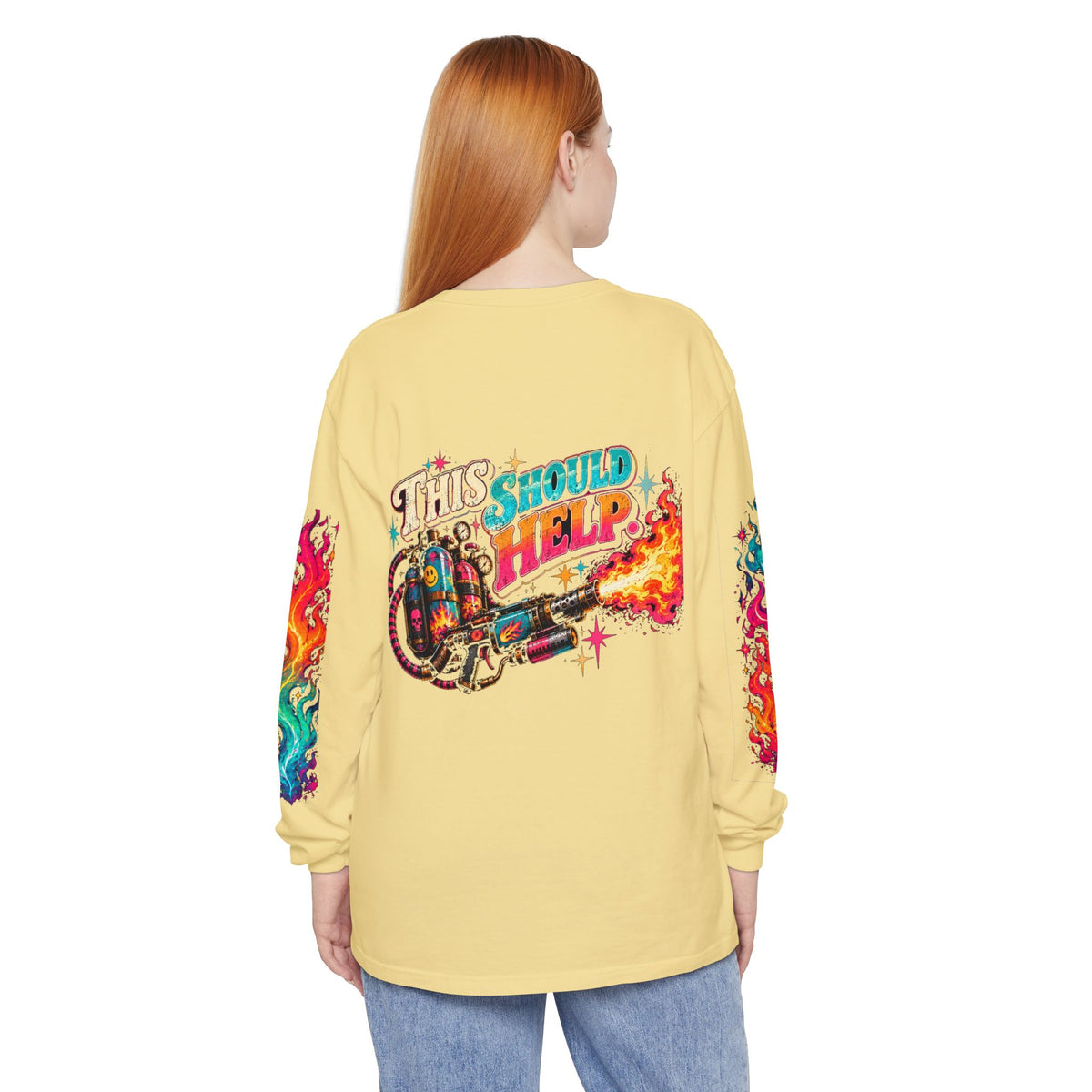 My Emotional Support Long Sleeve Shirt | This Should Help Graphic Tee | Unisex Comfort Colors