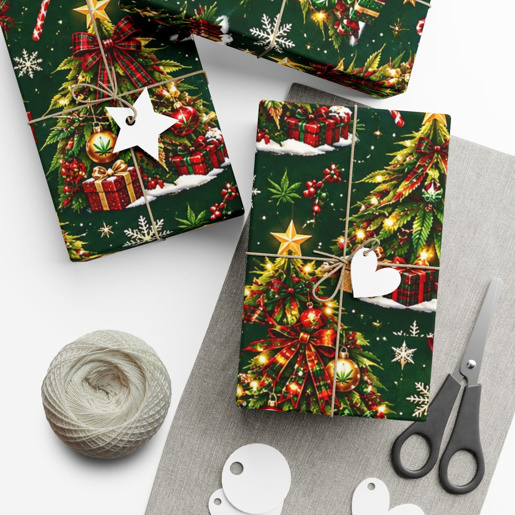 Hugs & Drugs Herb Christmas Tree Gift Wrap 🎄🌿