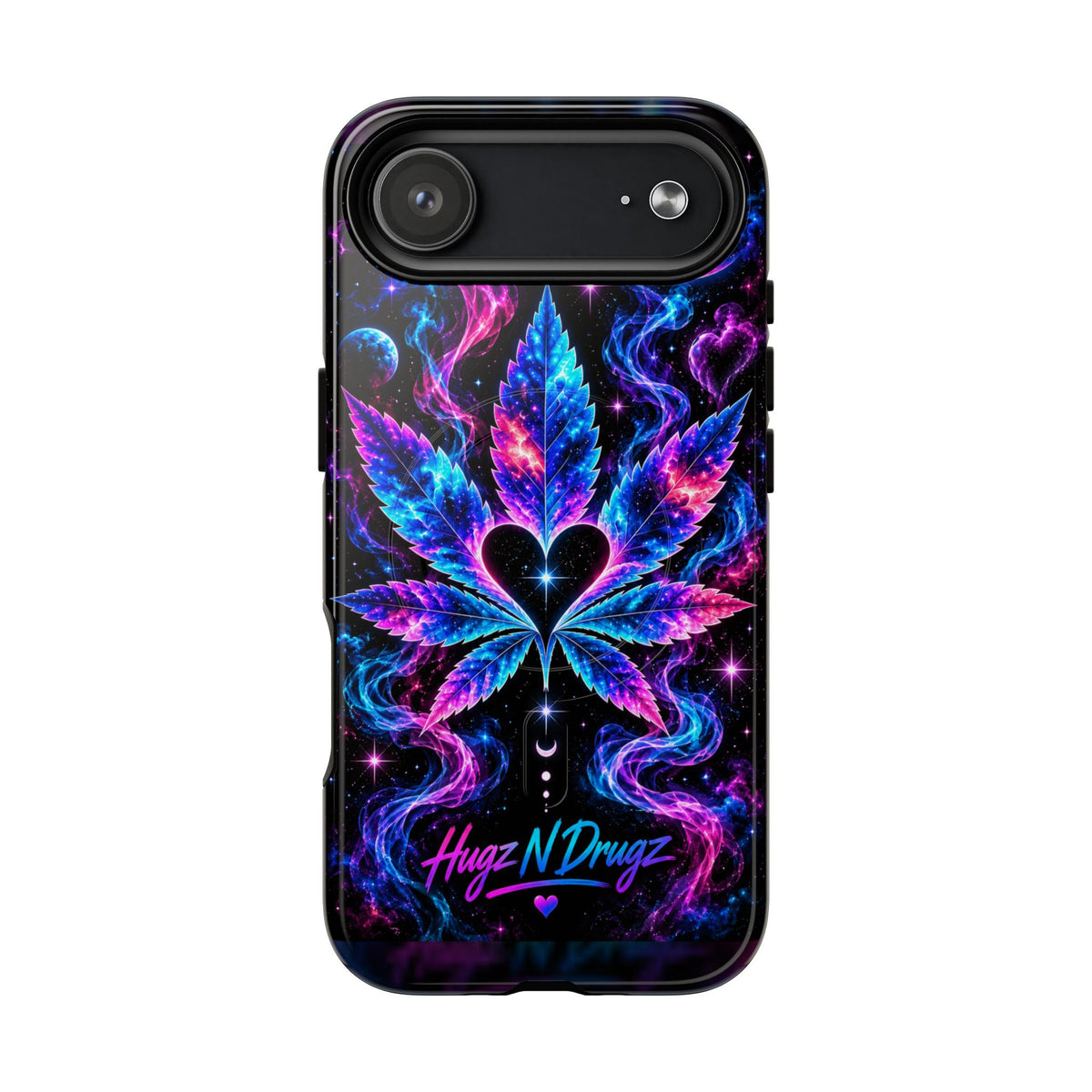 Hugs & Drugs Neon Butterfly Phone Case | Psychedelic Floral MagSafe Compatible Tough iPhone Case