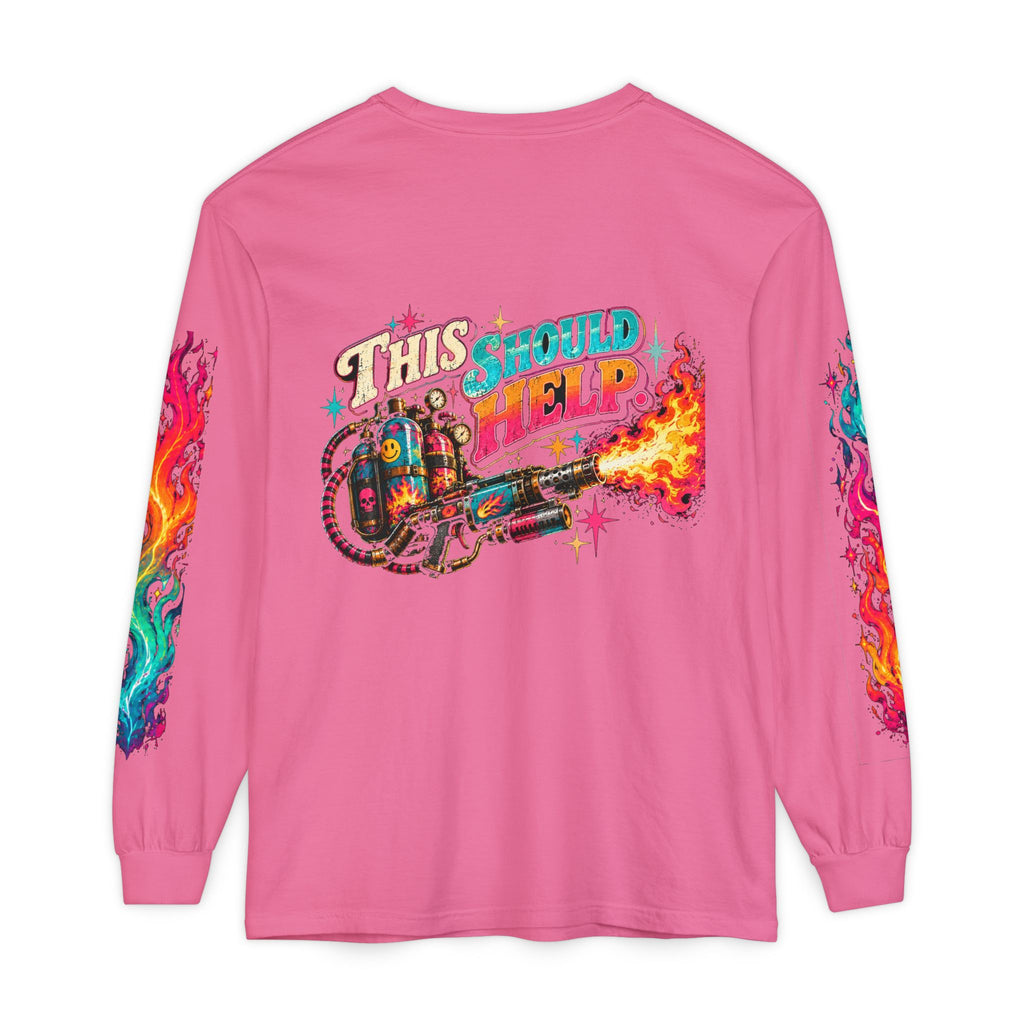 My Emotional Support Long Sleeve Shirt | This Should Help Graphic Tee | Unisex Comfort Colors