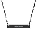 HUGS & DRUGS Engraved Bar Necklace | Edgy Stainless Steel Jewelry | Alternative Unisex Necklace