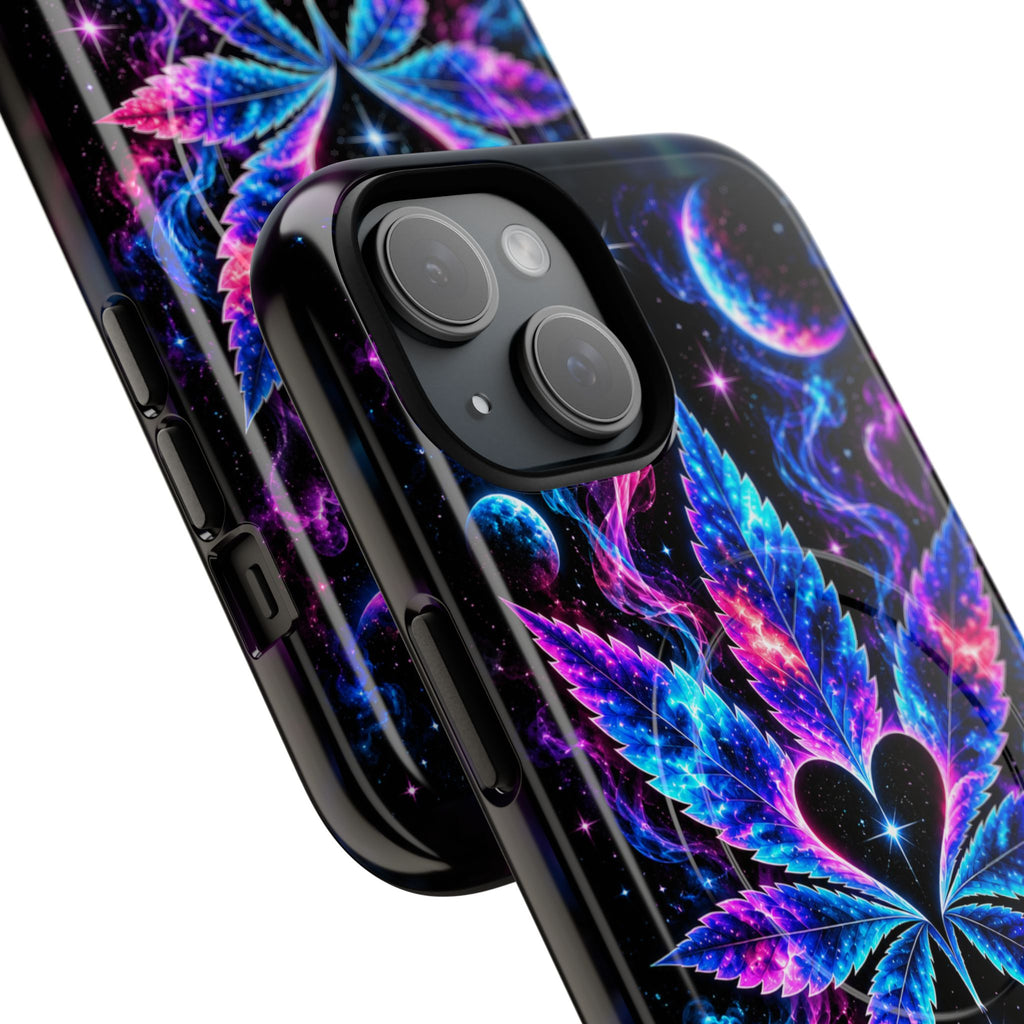 Hugs & Drugs Neon Butterfly Phone Case | Psychedelic Floral MagSafe Compatible Tough iPhone Case
