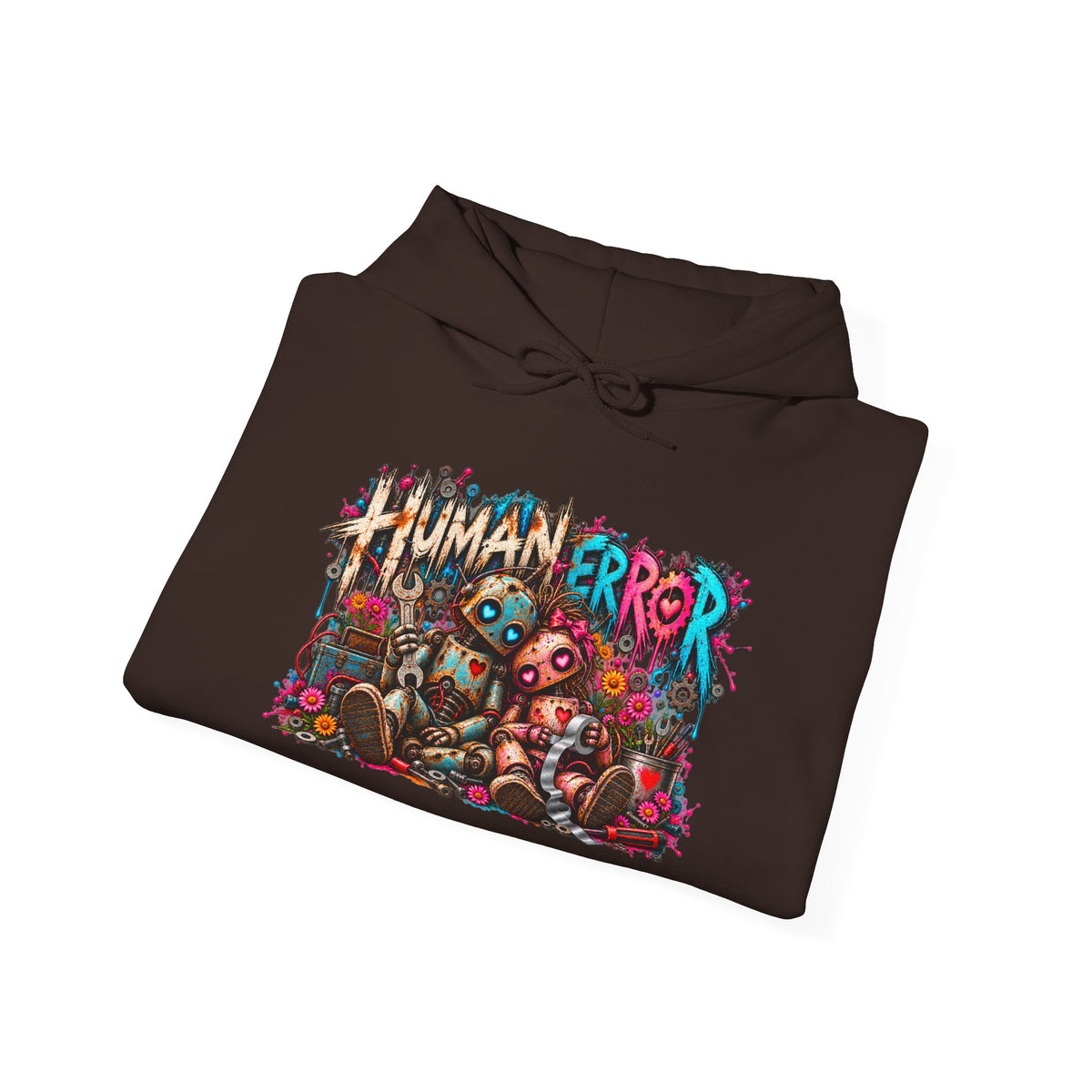 Hoodie - "Human Error" Graphic Streetwear Hoodie (Back: "Working as Intended")