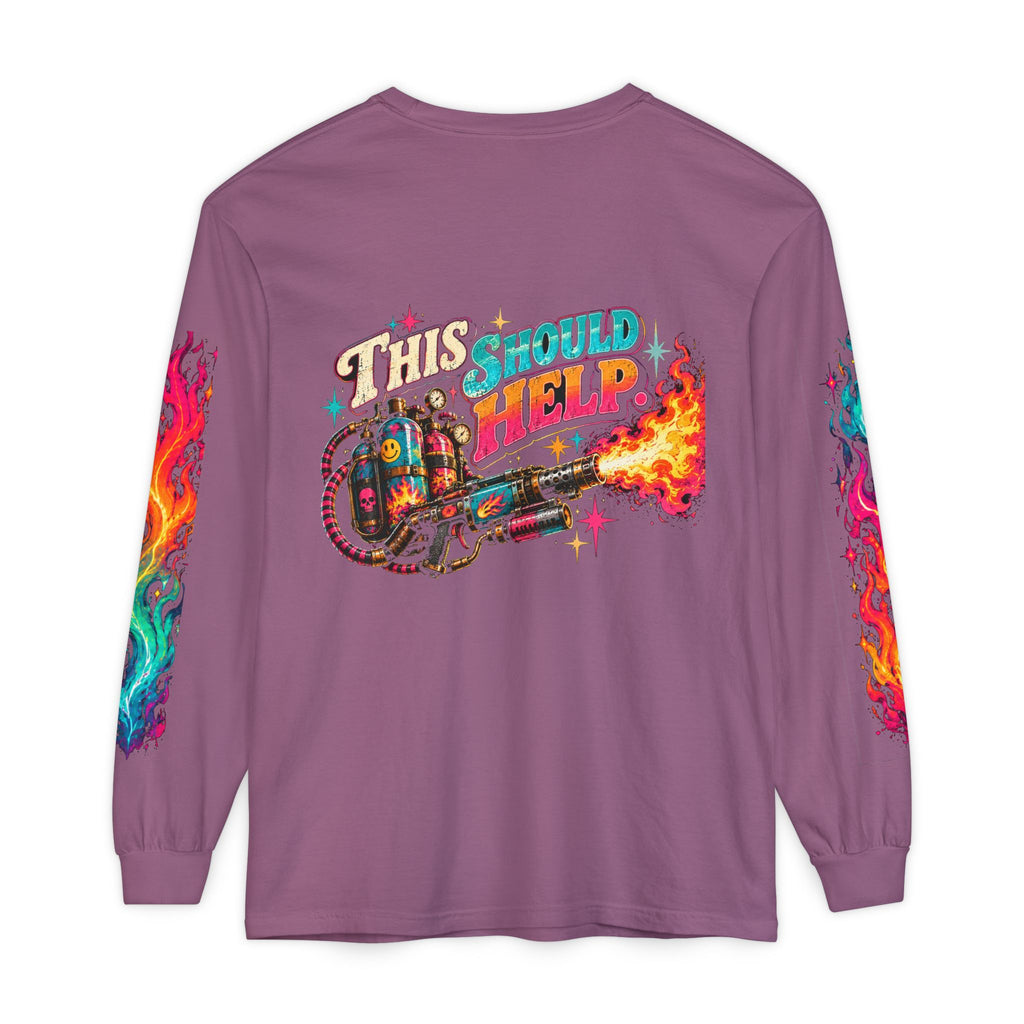 My Emotional Support Long Sleeve Shirt | This Should Help Graphic Tee | Unisex Comfort Colors