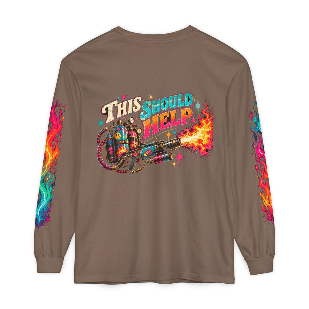 My Emotional Support Long Sleeve Shirt | This Should Help Graphic Tee | Unisex Comfort Colors