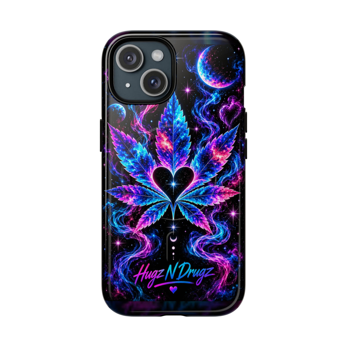 Hugs & Drugs Neon Butterfly Phone Case | Psychedelic Floral MagSafe Compatible Tough iPhone Case