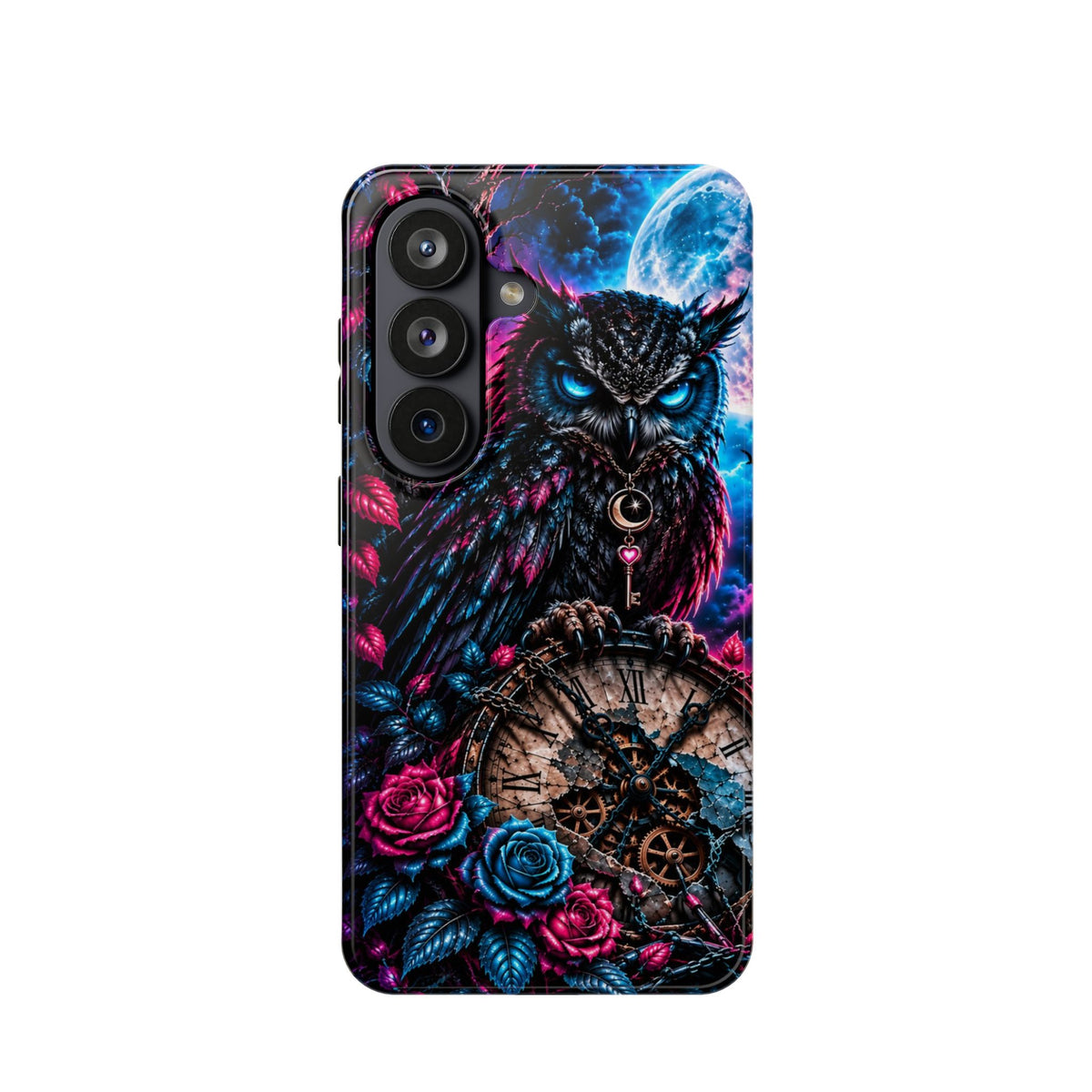 Mystical Owl Phone Case – Dark Fantasy Owl & Roses Magnetic Case for iPhone & Samsung Galaxy