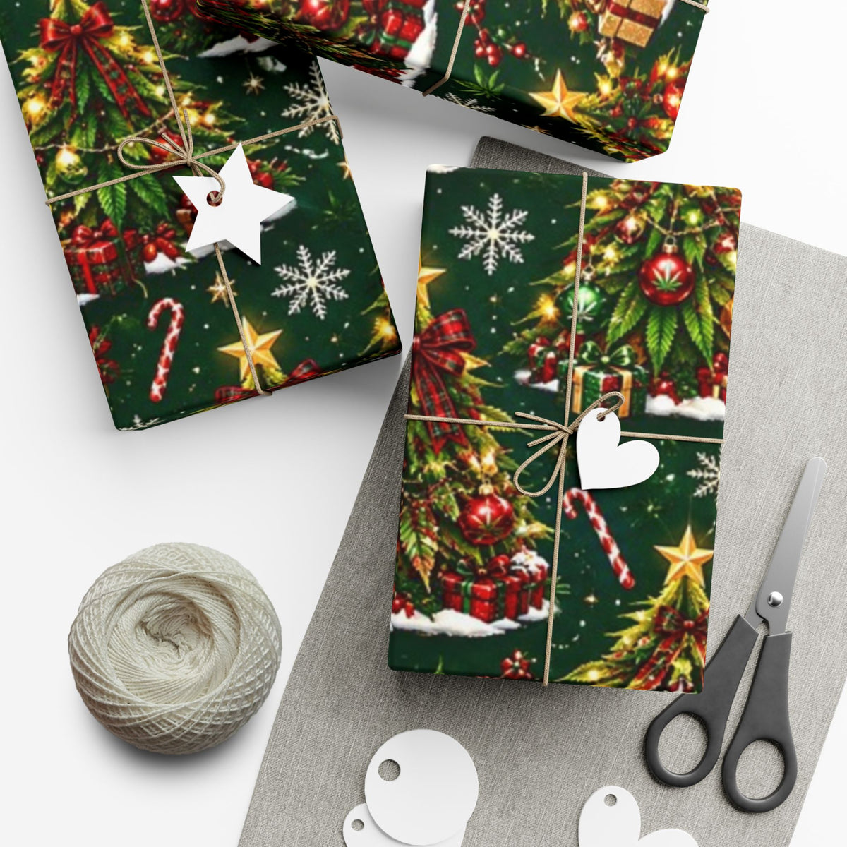 Hugs & Drugs Herb Christmas Tree Gift Wrap 🎄🌿