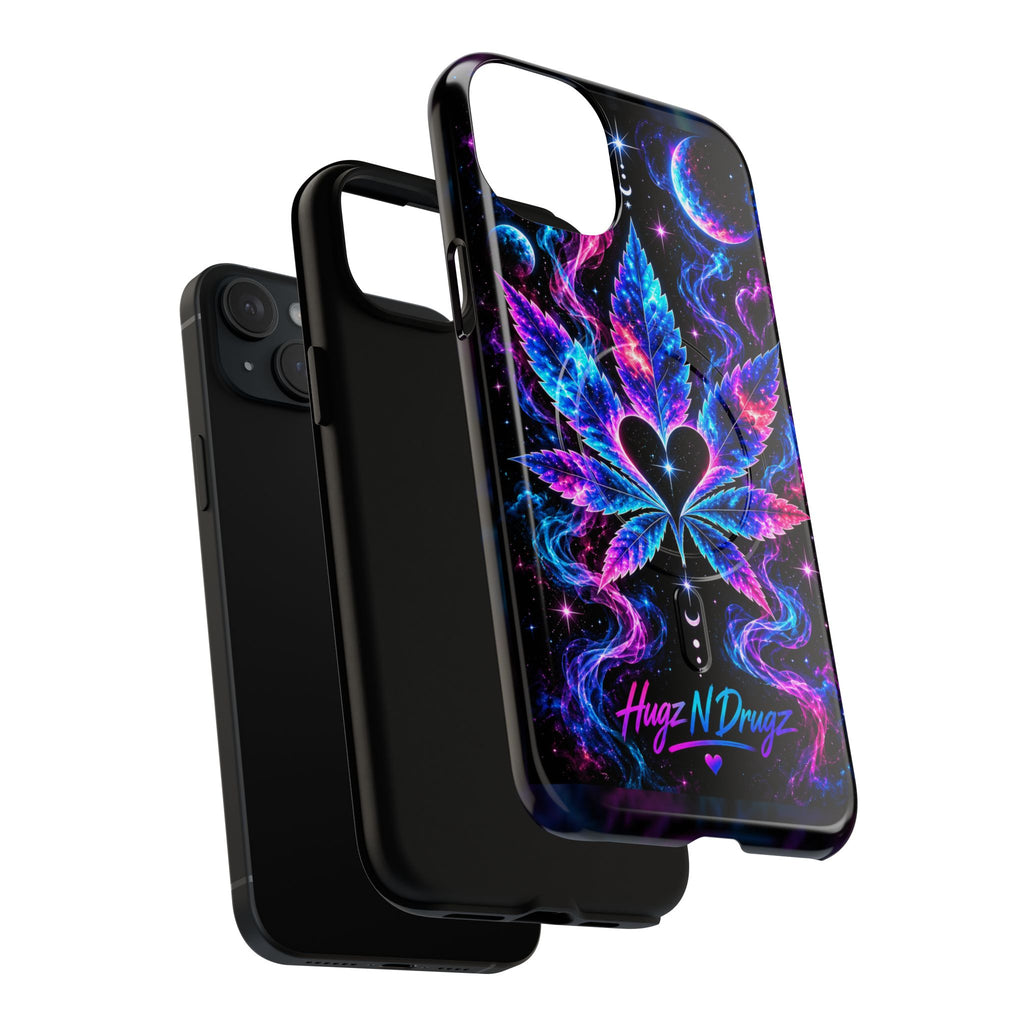 Hugs & Drugs Neon Butterfly Phone Case | Psychedelic Floral MagSafe Compatible Tough iPhone Case
