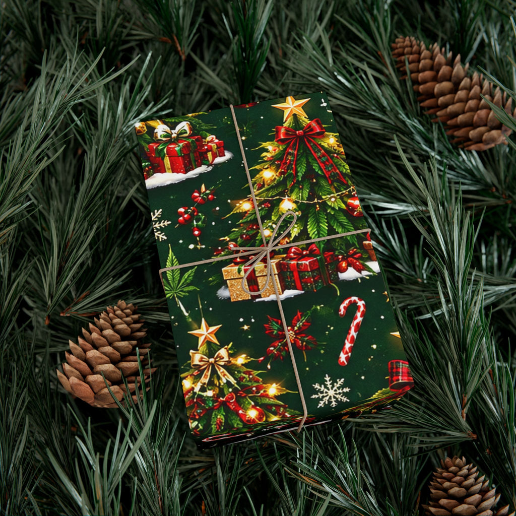Hugs & Drugs Herb Christmas Tree Gift Wrap 🎄🌿