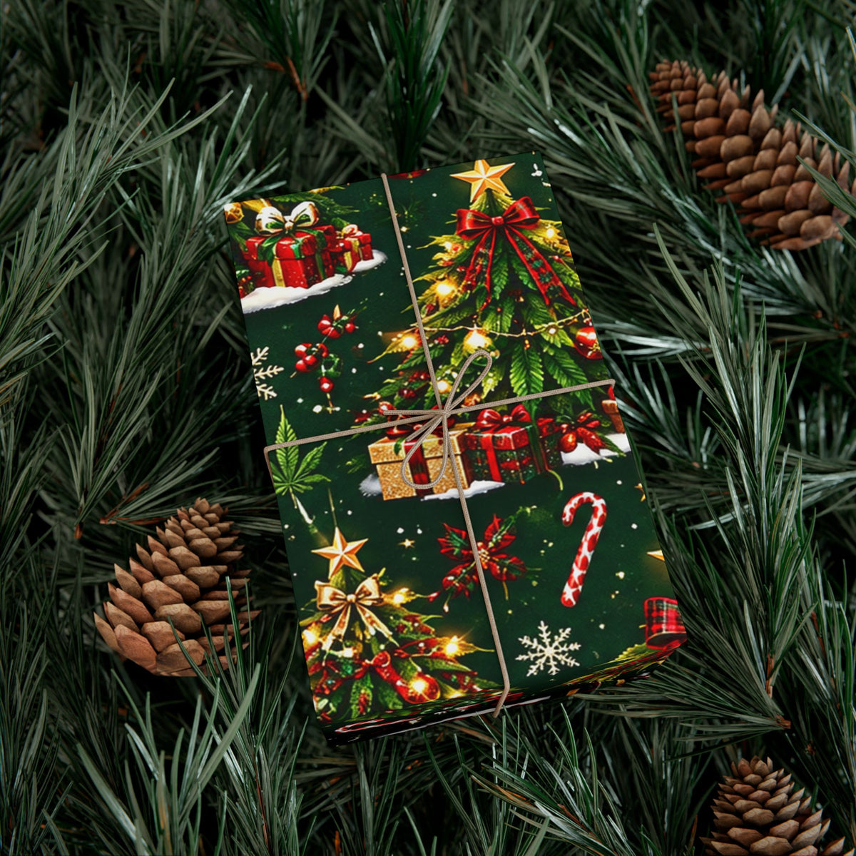 Hugs & Drugs Herb Christmas Tree Gift Wrap 🎄🌿