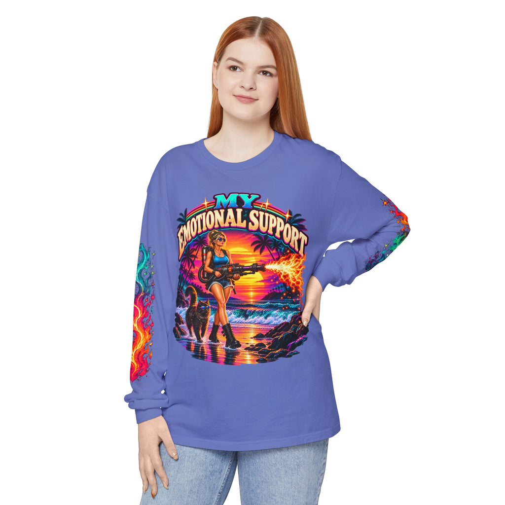 My Emotional Support Long Sleeve Shirt | This Should Help Graphic Tee | Unisex Comfort Colors