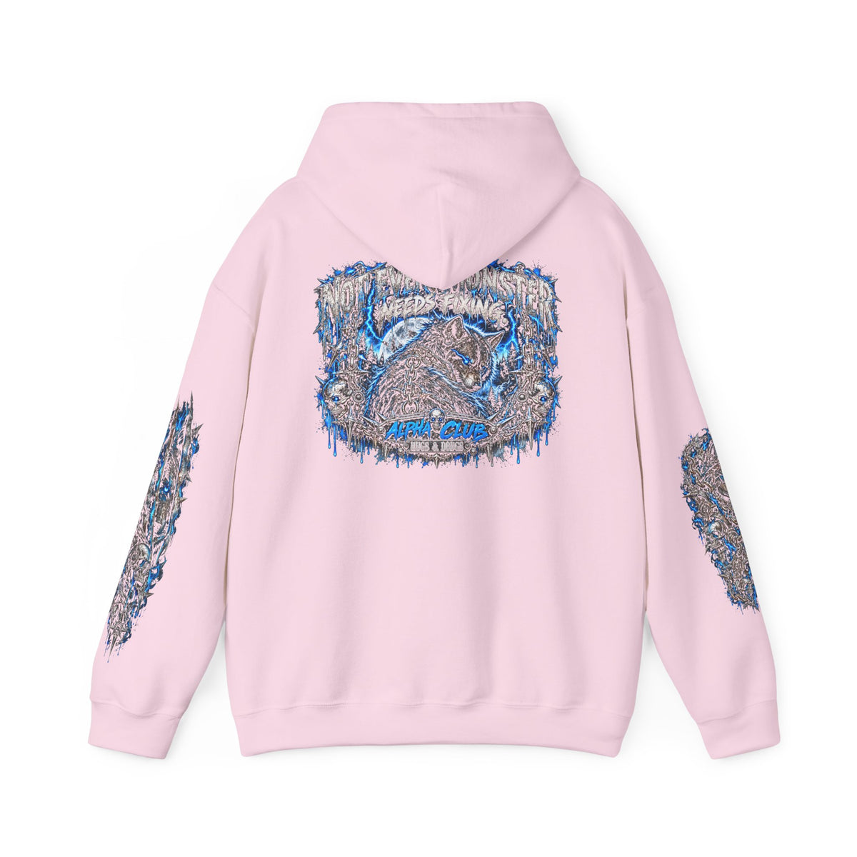 Wolf Alpha Club Hoodie – Hugs & Drugs Unisex Wolf Graphic Sweatshirt | Edgy Streetwear