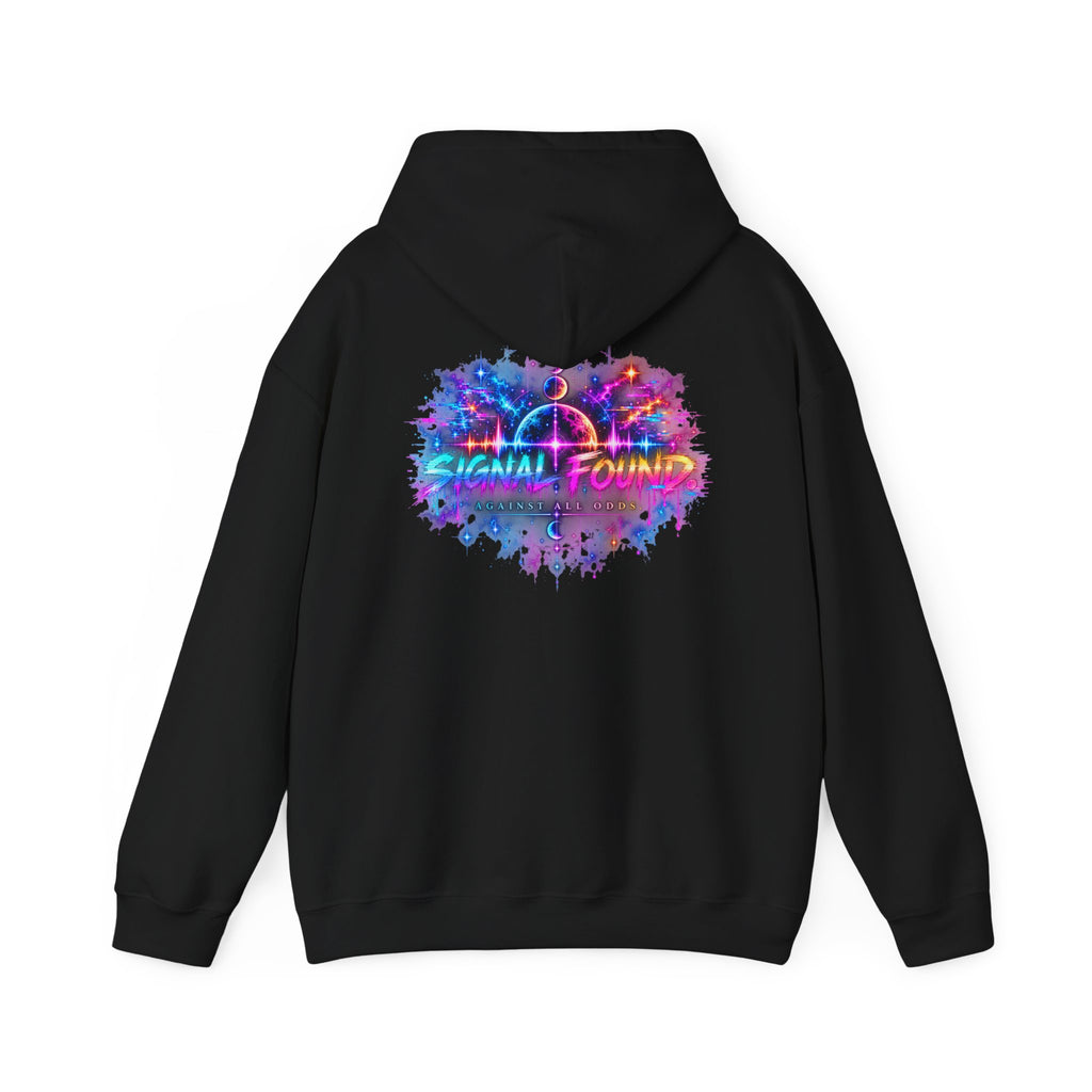 Different Worlds, Same Wavelength Hoodie | Signal Found Neon Graphic Sweatshirt | Hugs & Drugs
