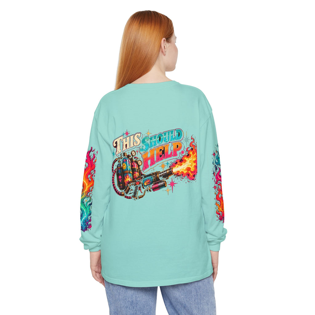 My Emotional Support Long Sleeve Shirt | This Should Help Graphic Tee | Unisex Comfort Colors