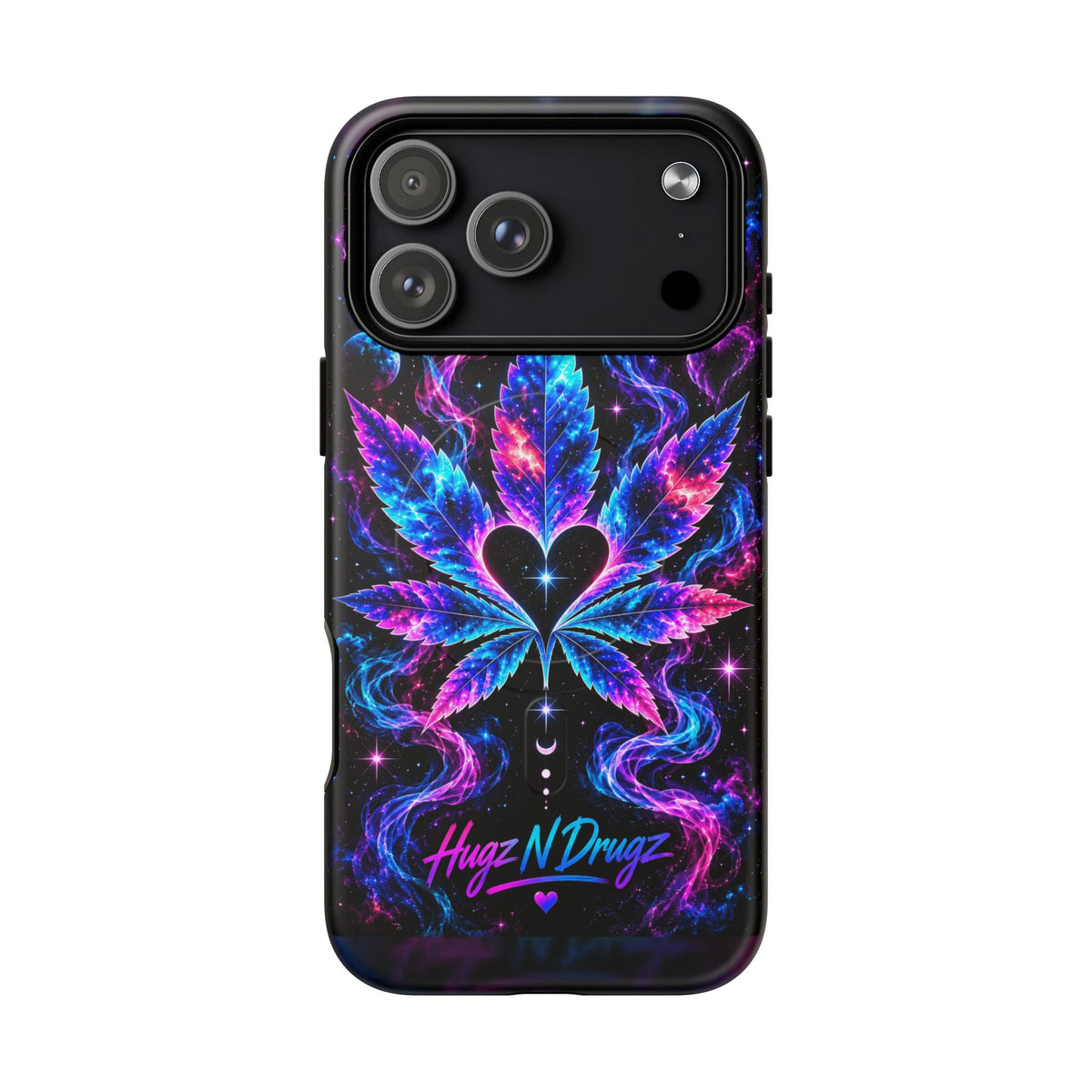 Hugs & Drugs Neon Butterfly Phone Case | Psychedelic Floral MagSafe Compatible Tough iPhone Case