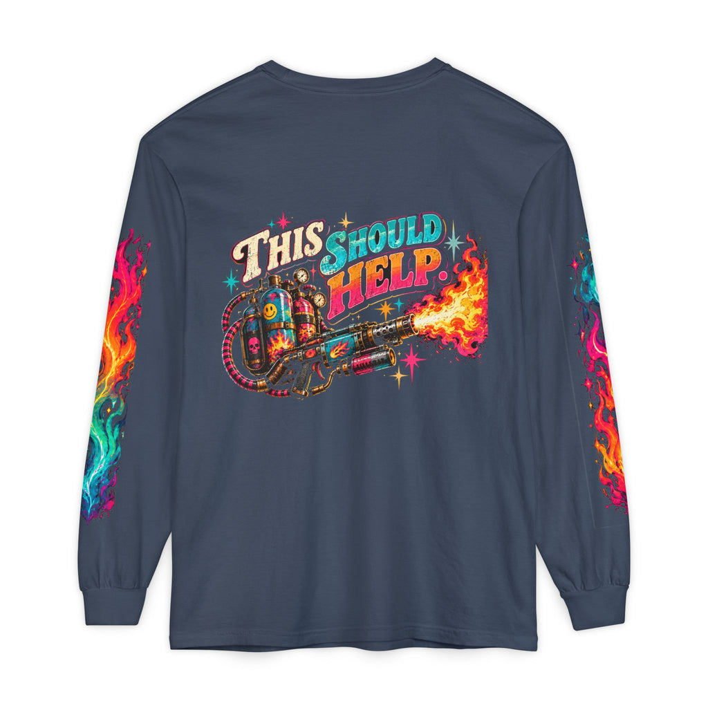 My Emotional Support Long Sleeve Shirt | This Should Help Graphic Tee | Unisex Comfort Colors