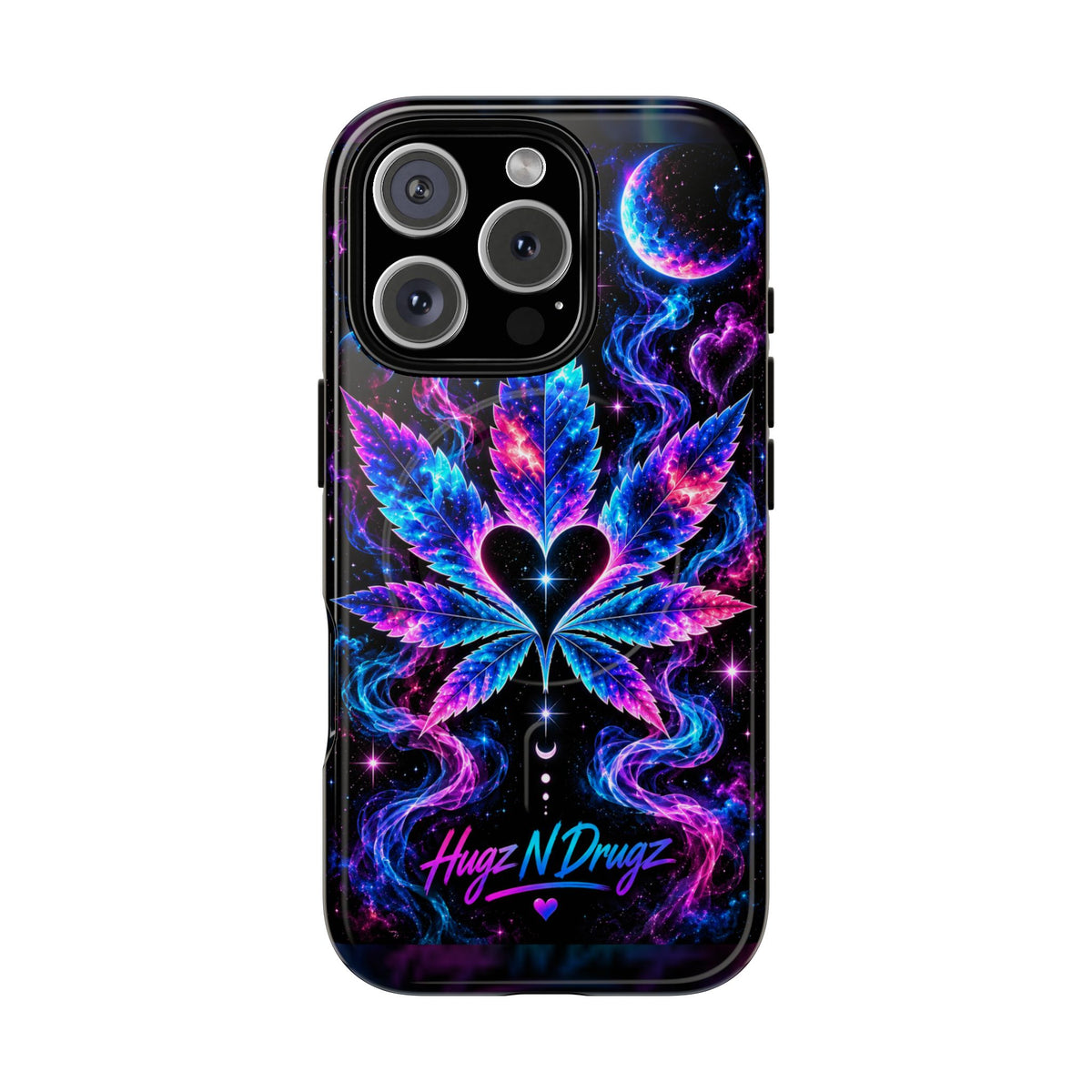 Hugs & Drugs Neon Butterfly Phone Case | Psychedelic Floral MagSafe Compatible Tough iPhone Case