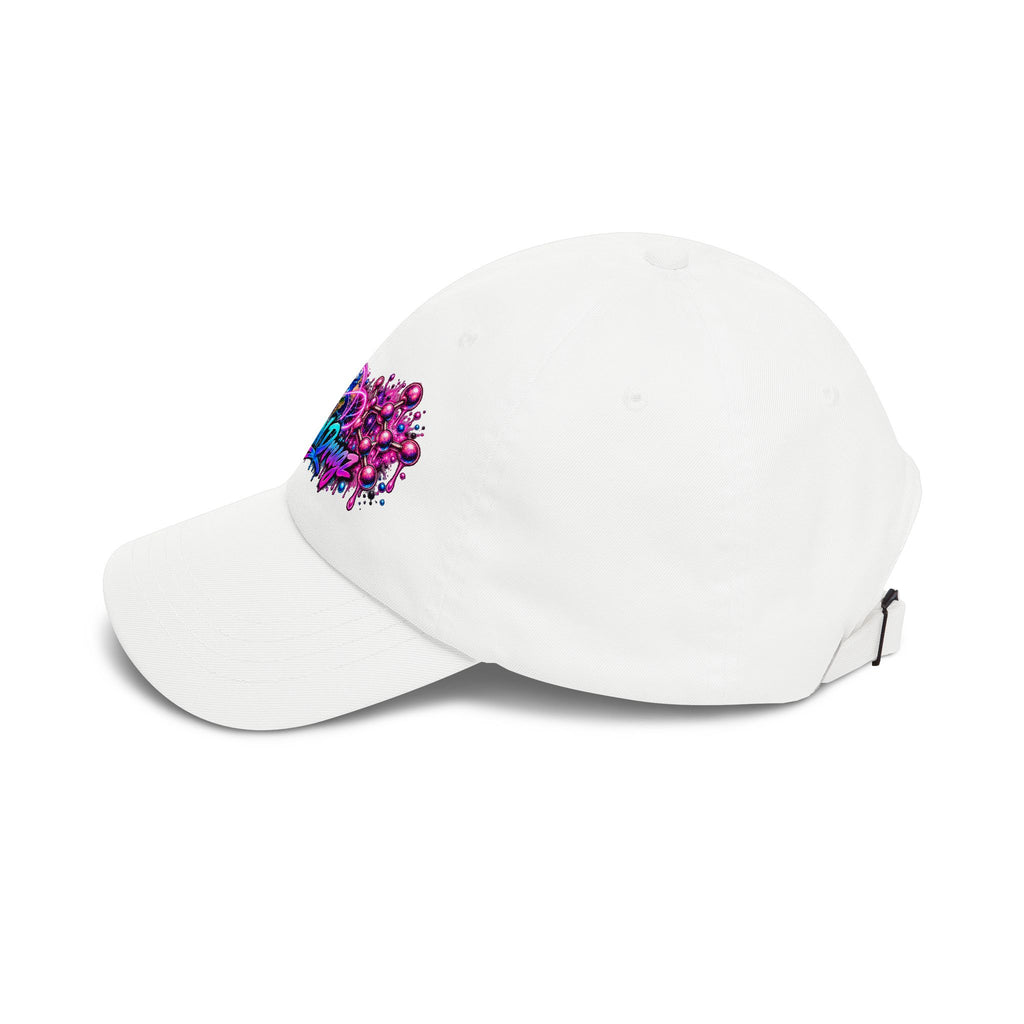 Hugs & Drugs Neon Graffiti Dad Hat | Colorful Streetwear Baseball Cap | Unisex