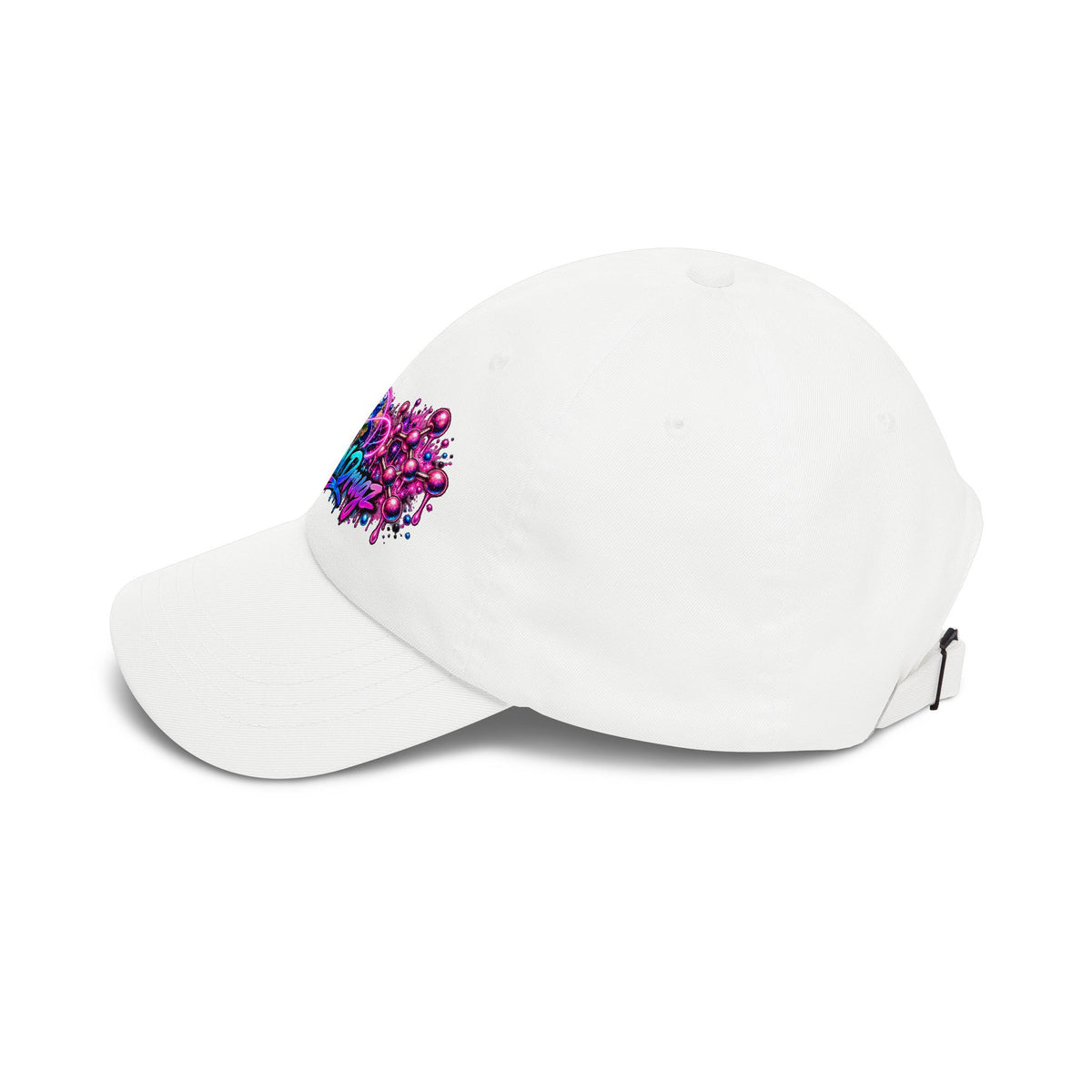 Hugs & Drugs Neon Graffiti Dad Hat | Colorful Streetwear Baseball Cap | Unisex