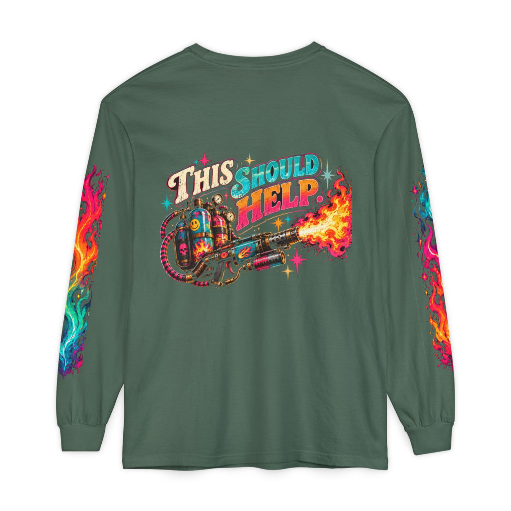 My Emotional Support Long Sleeve Shirt | This Should Help Graphic Tee | Unisex Comfort Colors