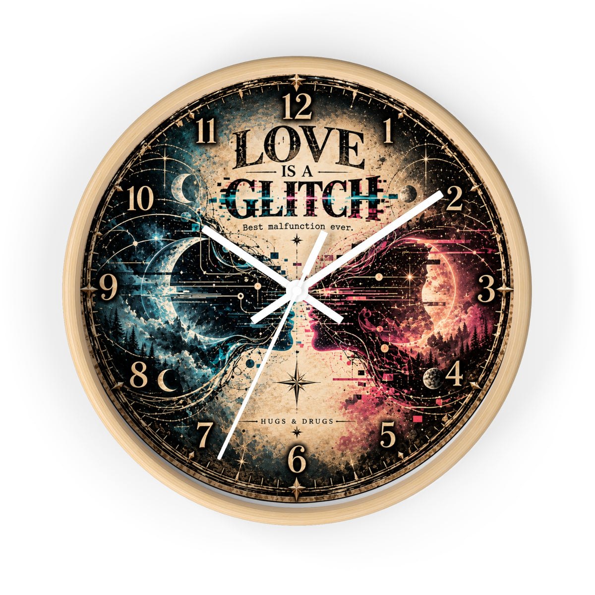 Love Is a Glitch Wall Clock