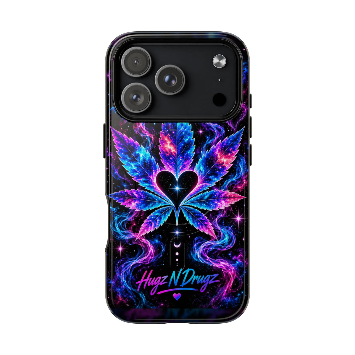 Hugs & Drugs Neon Butterfly Phone Case | Psychedelic Floral MagSafe Compatible Tough iPhone Case