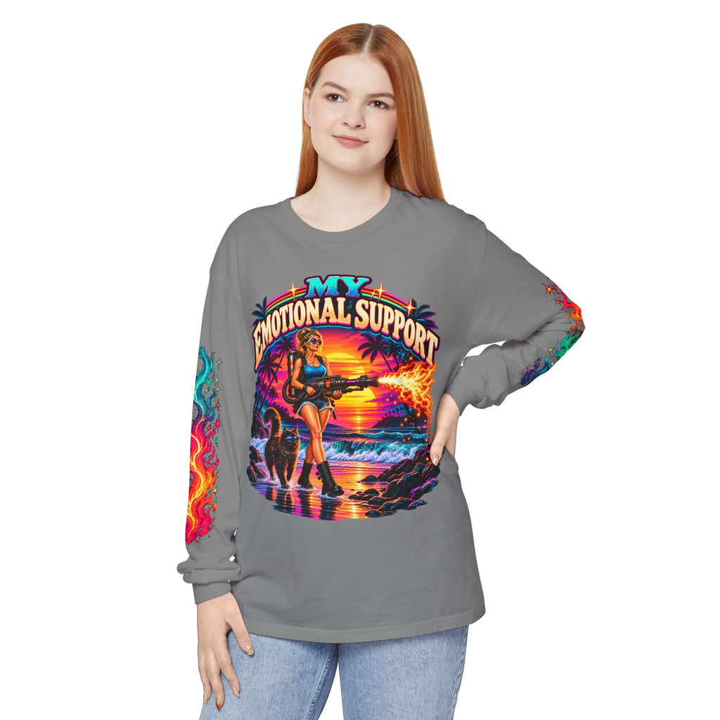 My Emotional Support Long Sleeve Shirt | This Should Help Graphic Tee | Unisex Comfort Colors
