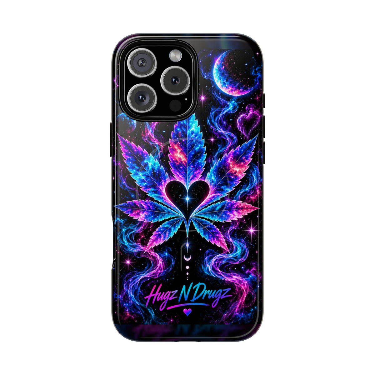Hugs & Drugs Neon Butterfly Phone Case | Psychedelic Floral MagSafe Compatible Tough iPhone Case