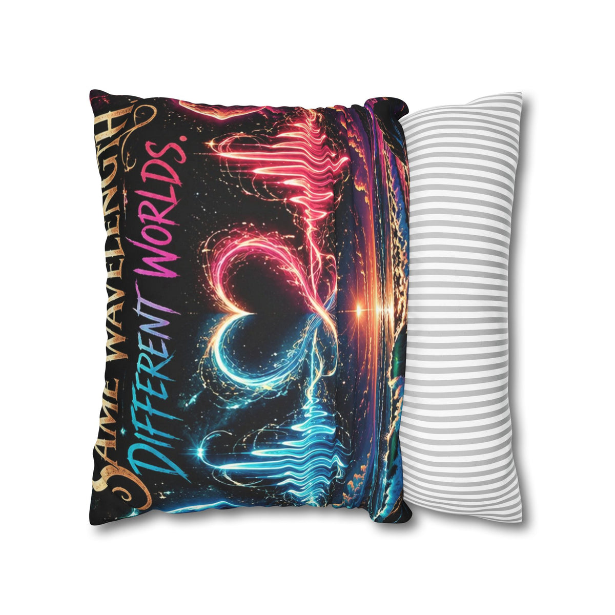 Different Worlds, Same Connection | Neon Heart Throw Pillow Cover | Hugs & Drugs
