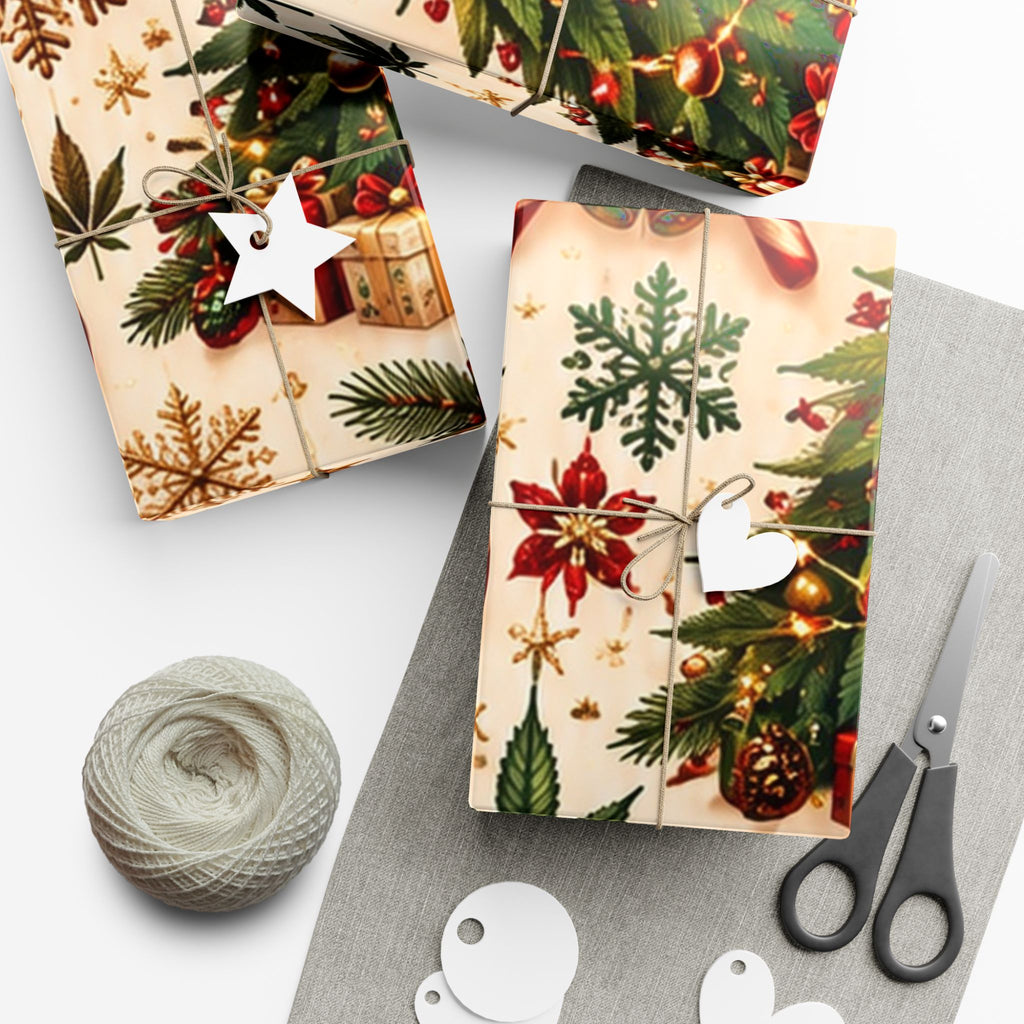 Candy Cane Cannabis Christmas Gift Wrap 🎄🌿