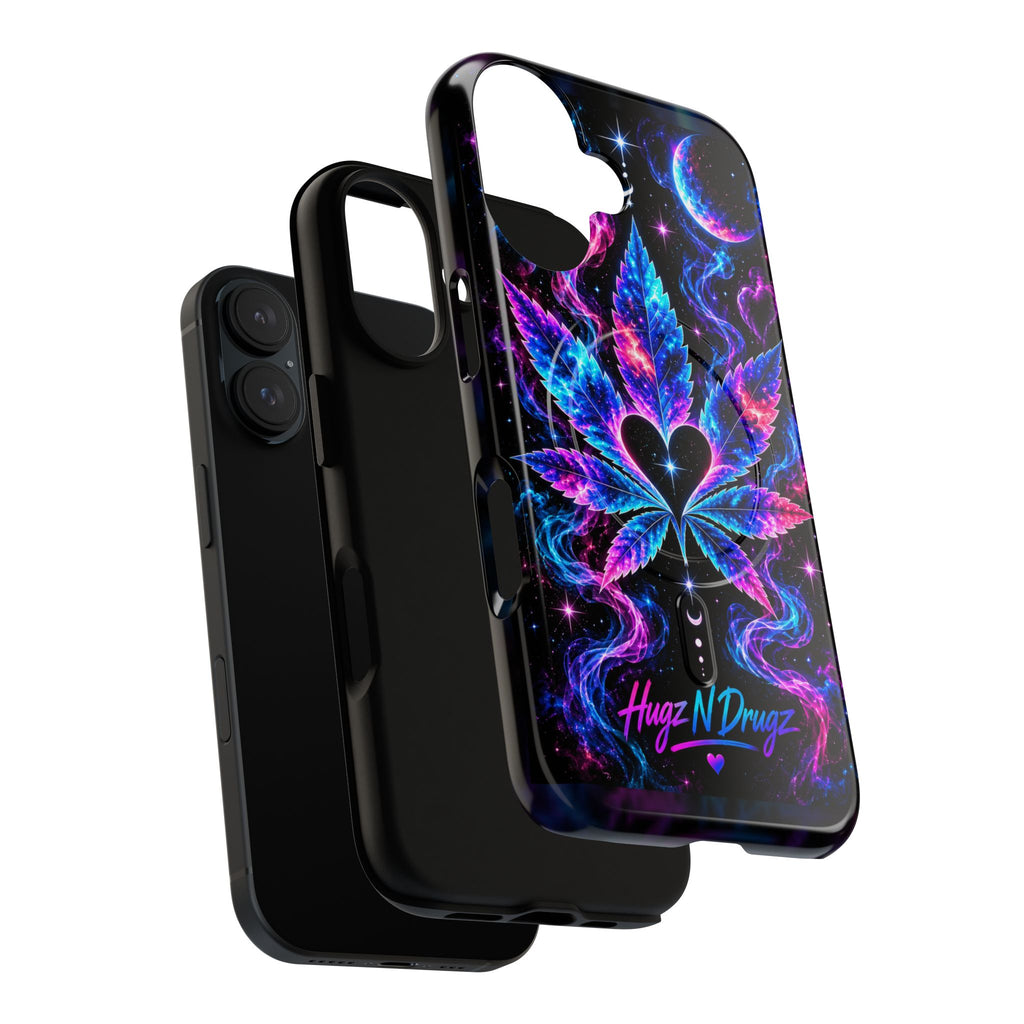 Hugs & Drugs Neon Butterfly Phone Case | Psychedelic Floral MagSafe Compatible Tough iPhone Case