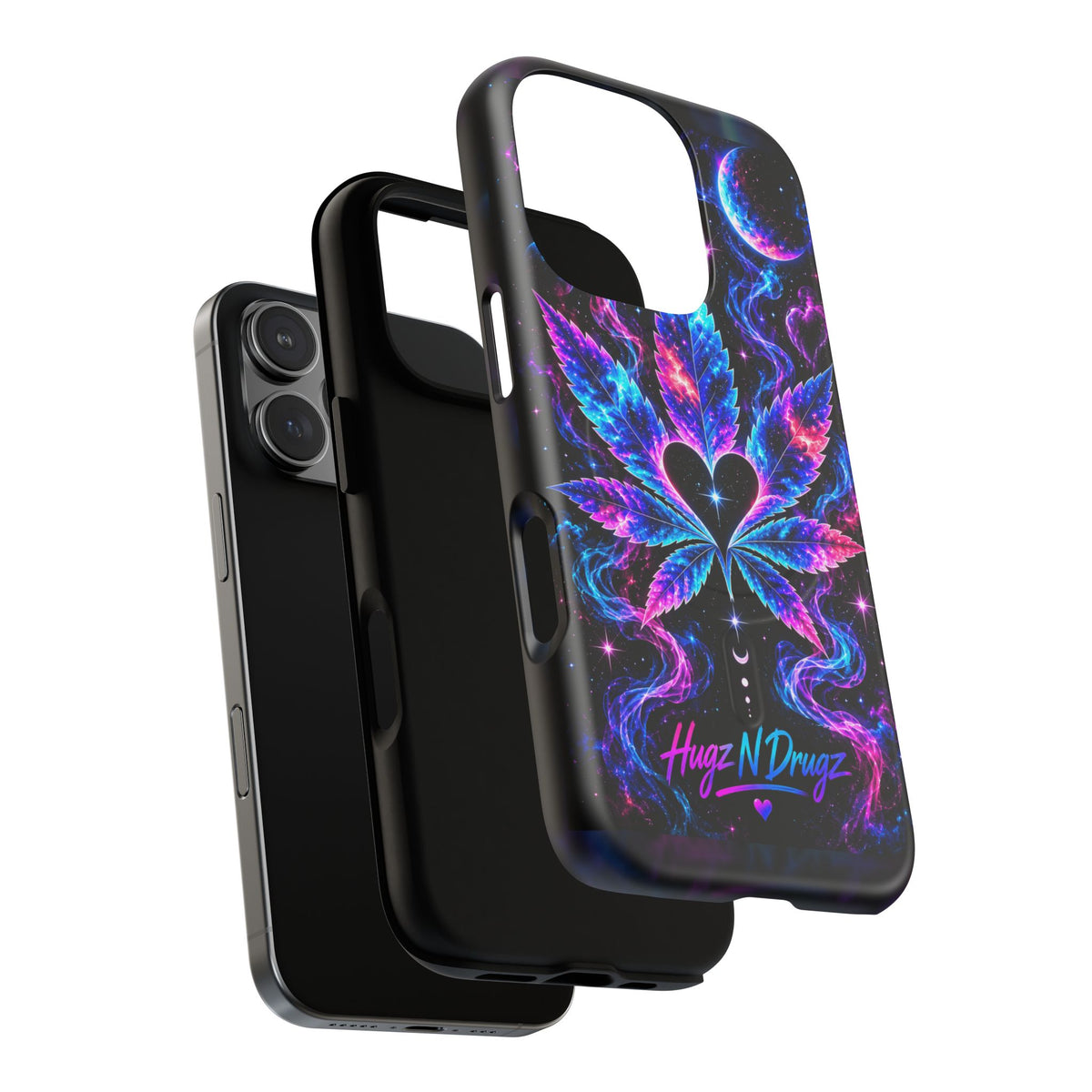 Hugs & Drugs Neon Butterfly Phone Case | Psychedelic Floral MagSafe Compatible Tough iPhone Case