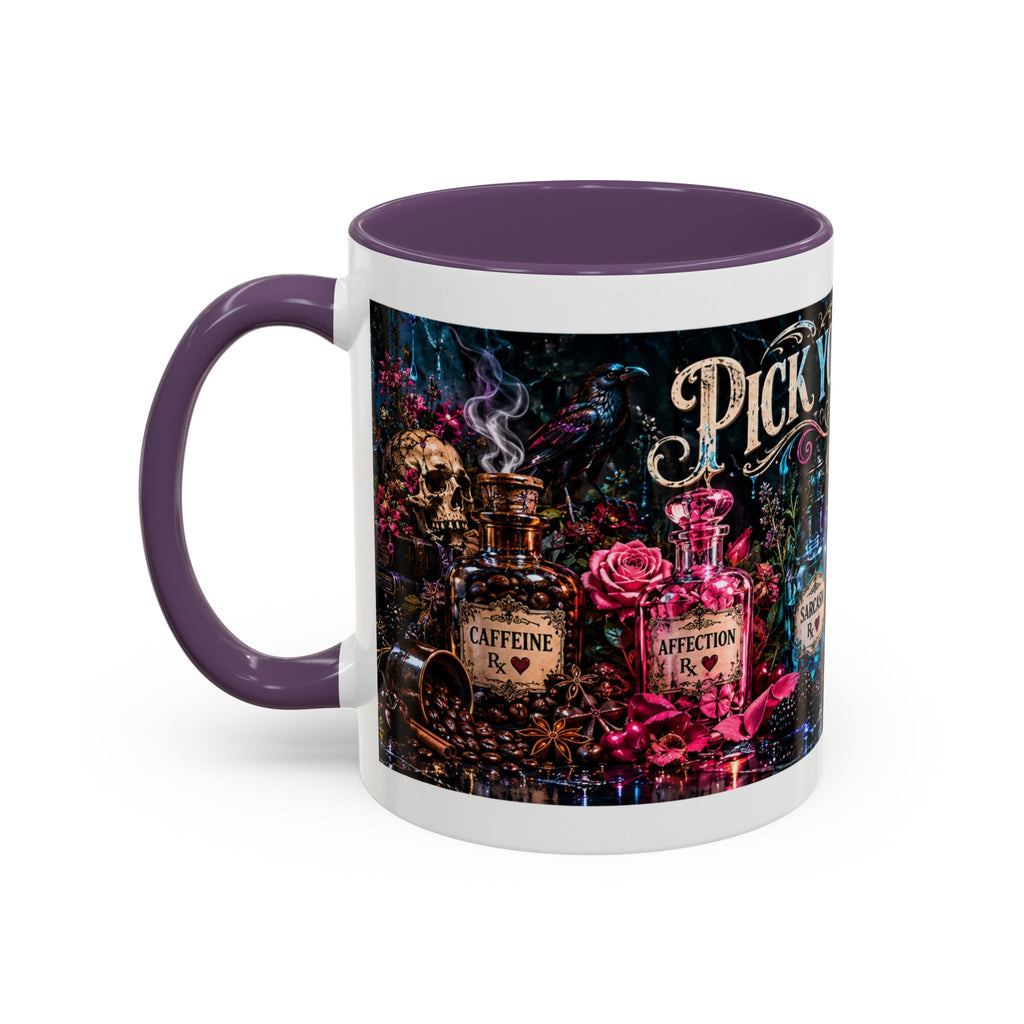 Pick Your Poison Coffee Mug | Gothic Apothecary & Psychedelic Mushroom Art | 11oz & 15oz