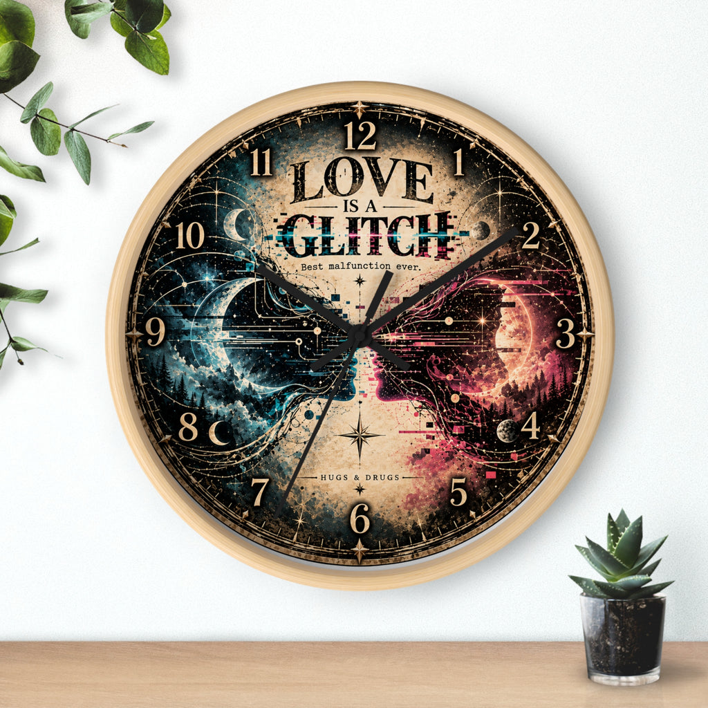 Love Is a Glitch Wall Clock