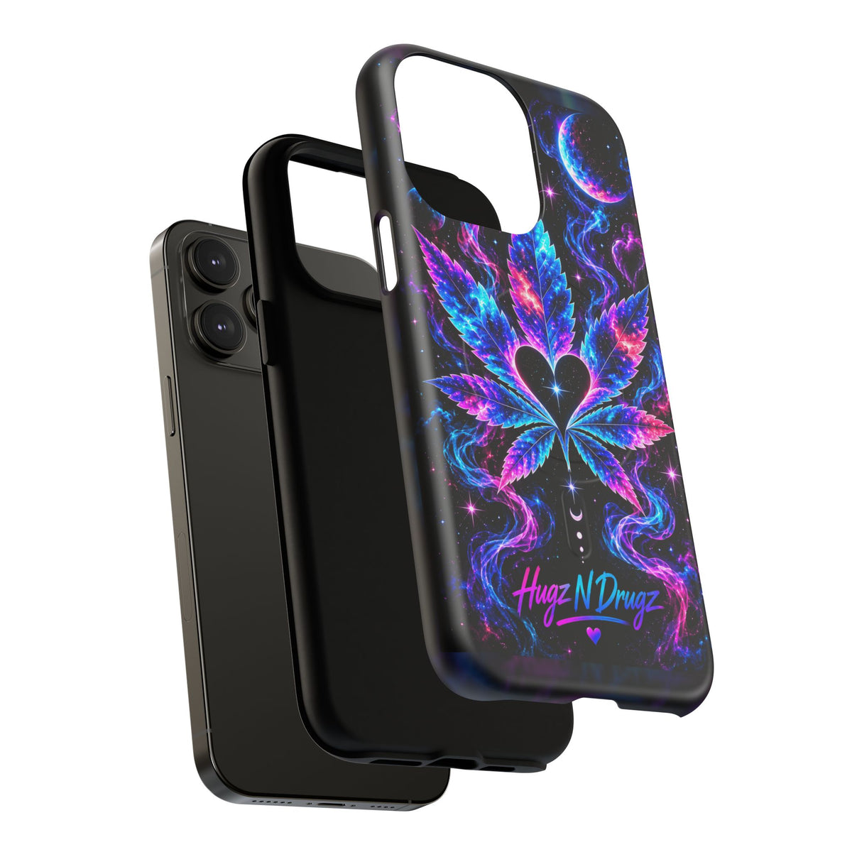 Hugs & Drugs Neon Butterfly Phone Case | Psychedelic Floral MagSafe Compatible Tough iPhone Case