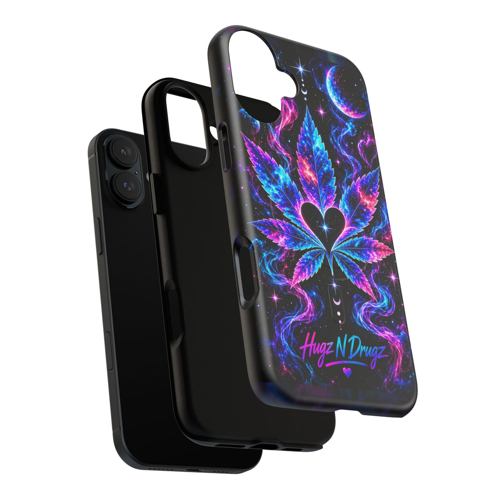 Hugs & Drugs Neon Butterfly Phone Case | Psychedelic Floral MagSafe Compatible Tough iPhone Case