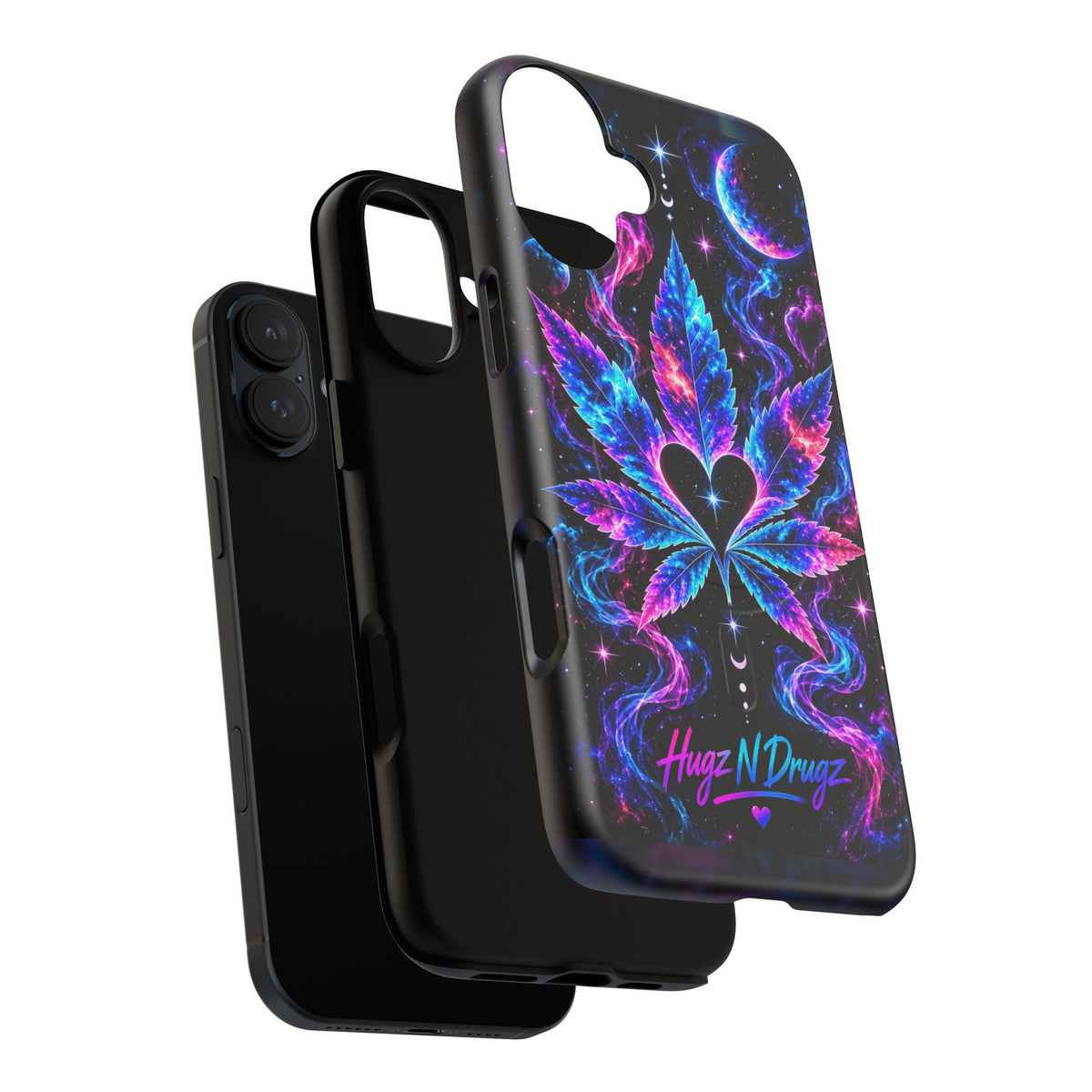 Hugs & Drugs Neon Butterfly Phone Case | Psychedelic Floral MagSafe Compatible Tough iPhone Case