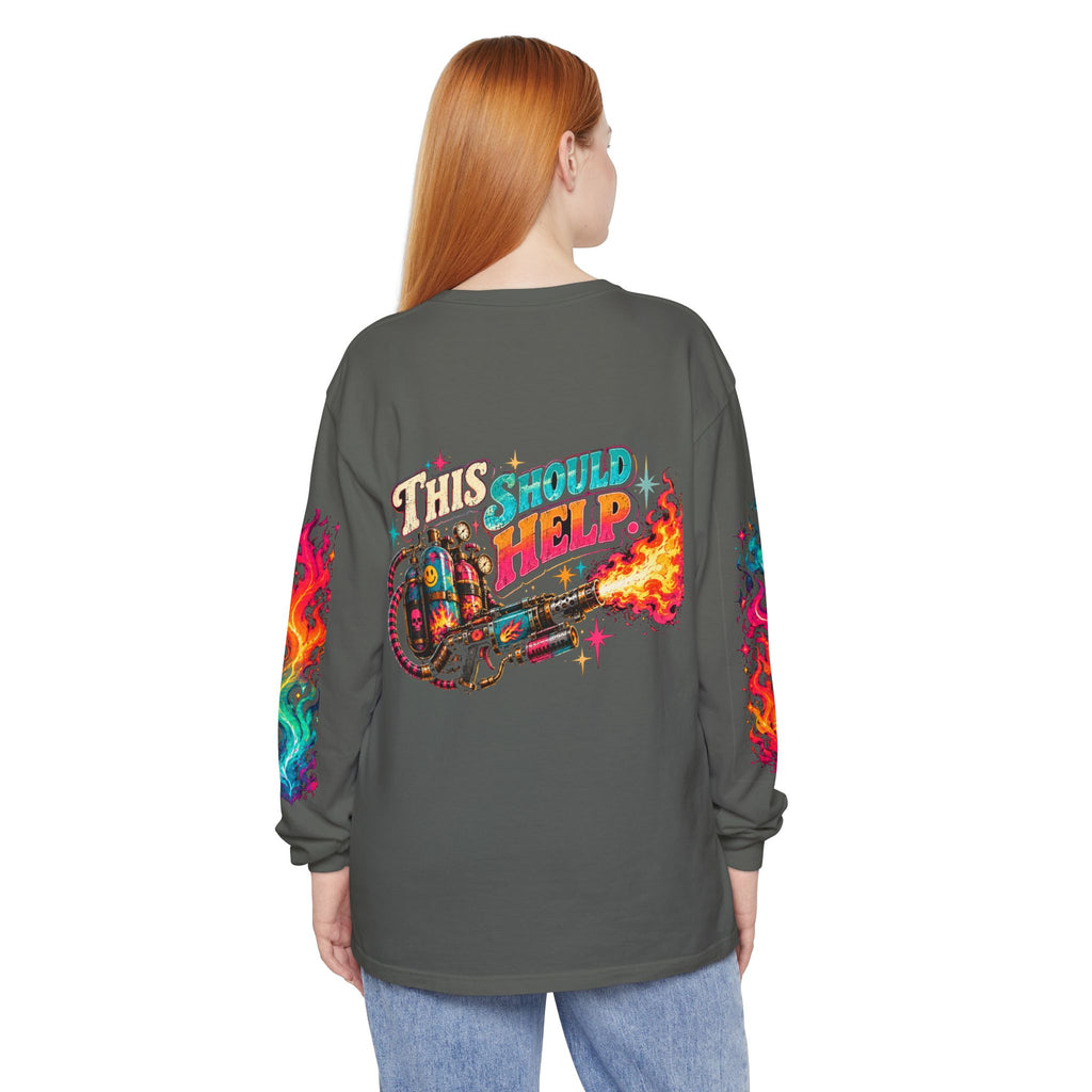 My Emotional Support Long Sleeve Shirt | This Should Help Graphic Tee | Unisex Comfort Colors