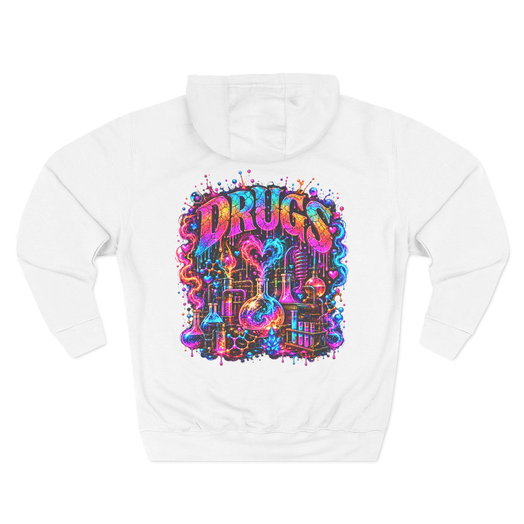 Neon HUGS Hoodie | Psychedelic Graffiti Graphic Fleece Sweatshirt