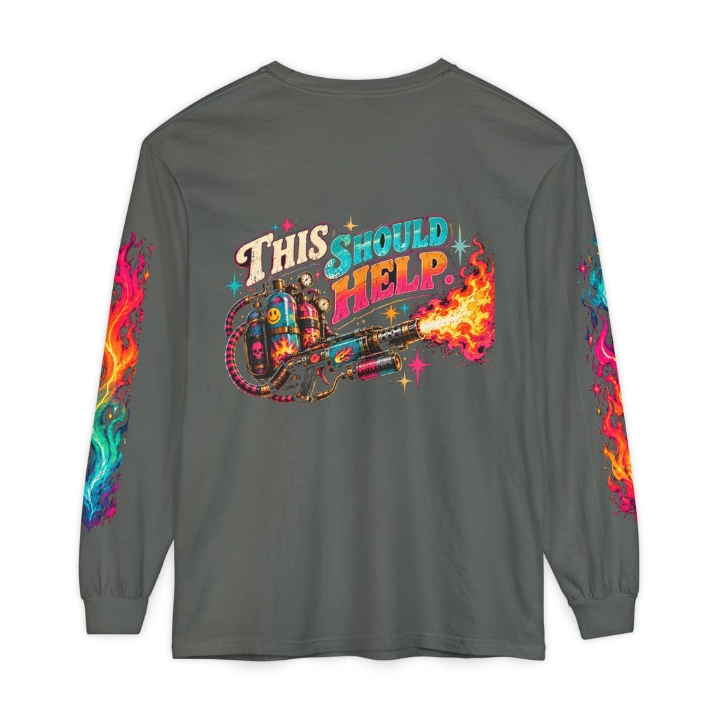 My Emotional Support Long Sleeve Shirt | This Should Help Graphic Tee | Unisex Comfort Colors