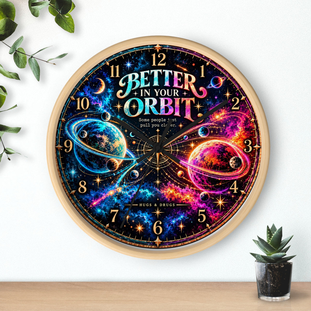Better in Your Orbit Wall Clock |