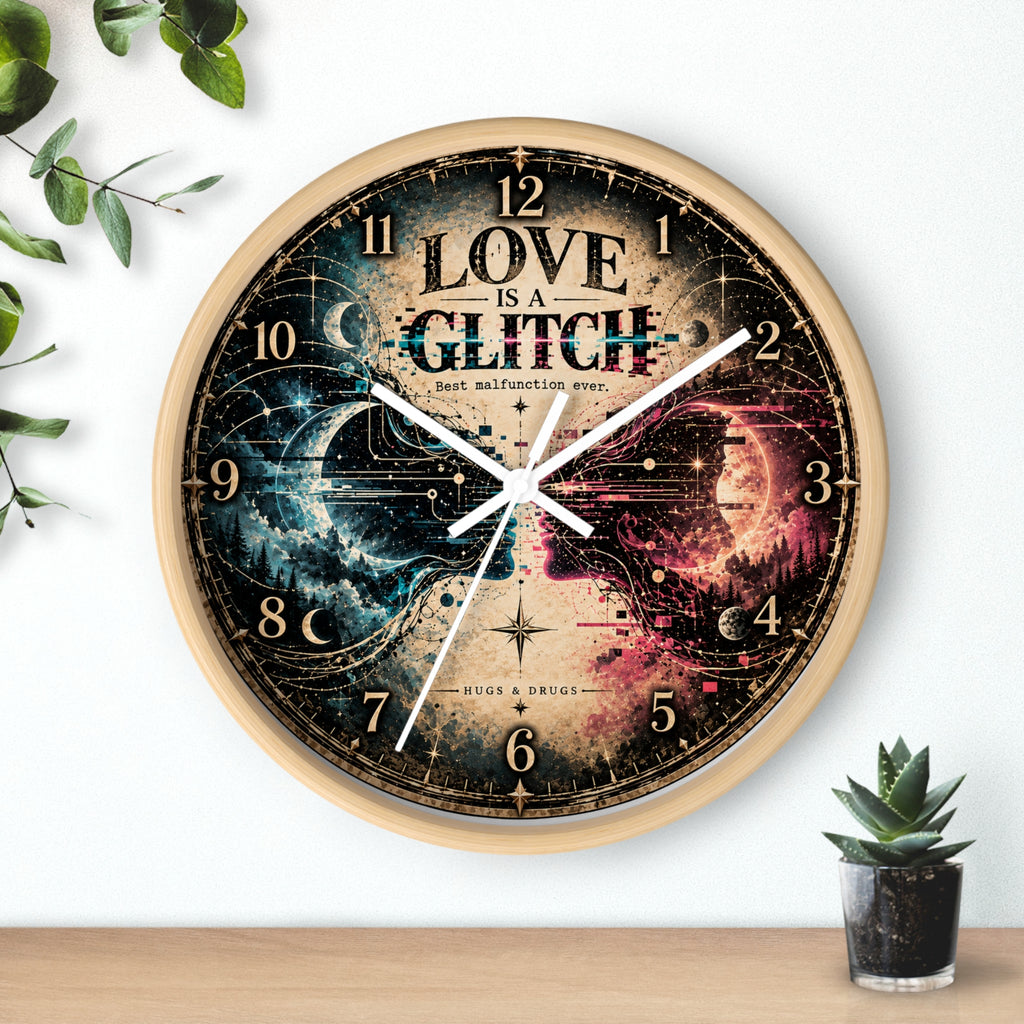 Love Is a Glitch Wall Clock