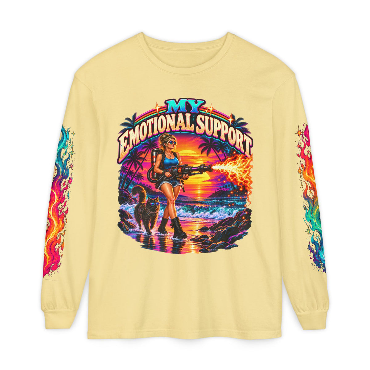 My Emotional Support Long Sleeve Shirt | This Should Help Graphic Tee | Unisex Comfort Colors