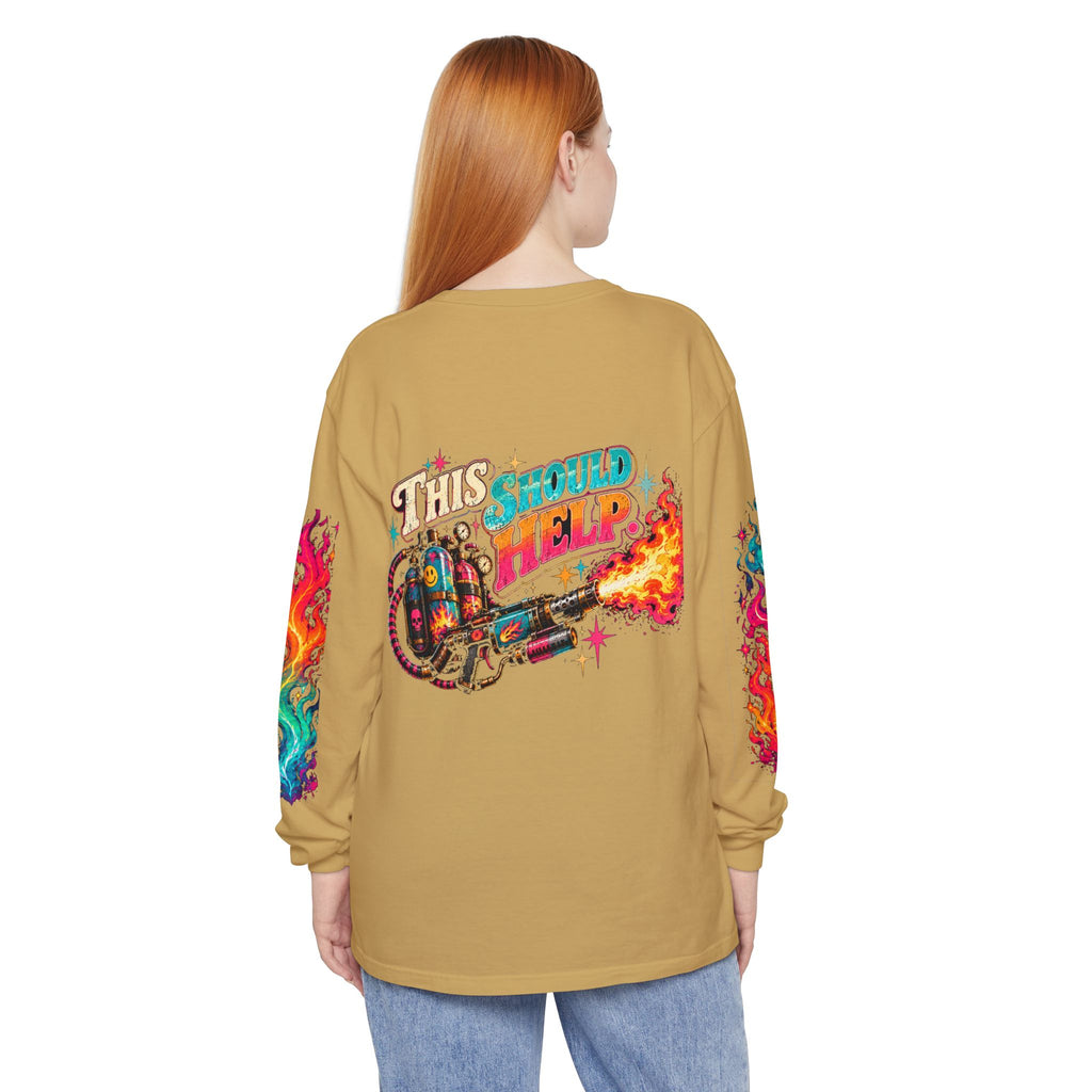My Emotional Support Long Sleeve Shirt | This Should Help Graphic Tee | Unisex Comfort Colors