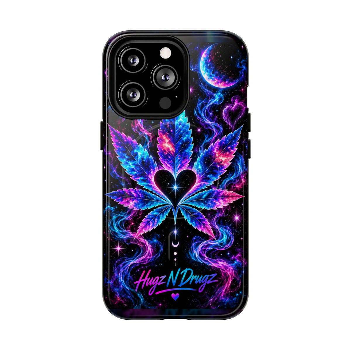 Hugs & Drugs Neon Butterfly Phone Case | Psychedelic Floral MagSafe Compatible Tough iPhone Case