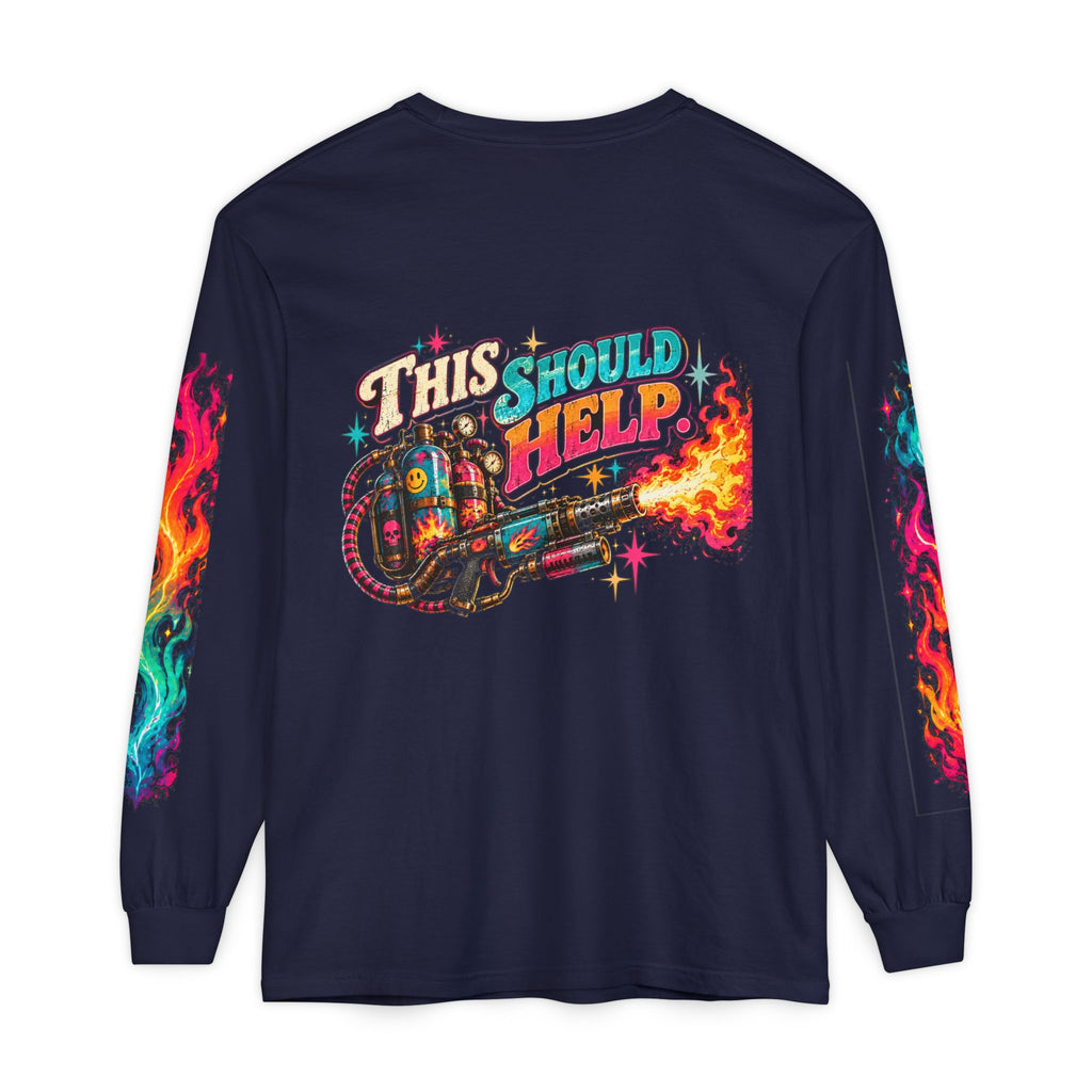 My Emotional Support Long Sleeve Shirt | This Should Help Graphic Tee | Unisex Comfort Colors