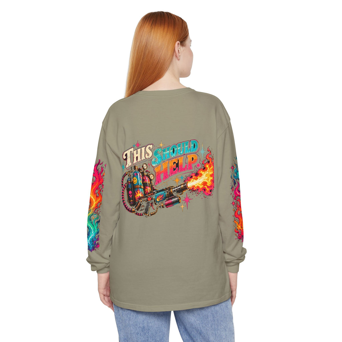 My Emotional Support Long Sleeve Shirt | This Should Help Graphic Tee | Unisex Comfort Colors